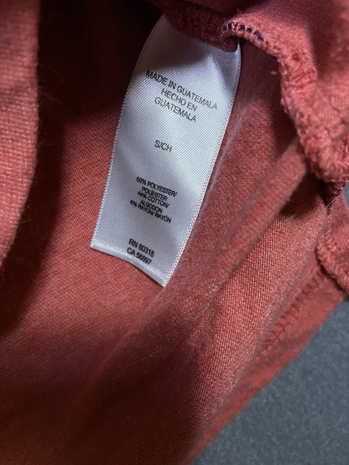 Lucky Brand T-Shirt Men&rsquo;s Small Coral Slip Hem Short Sleeve Crewneck Pullover
