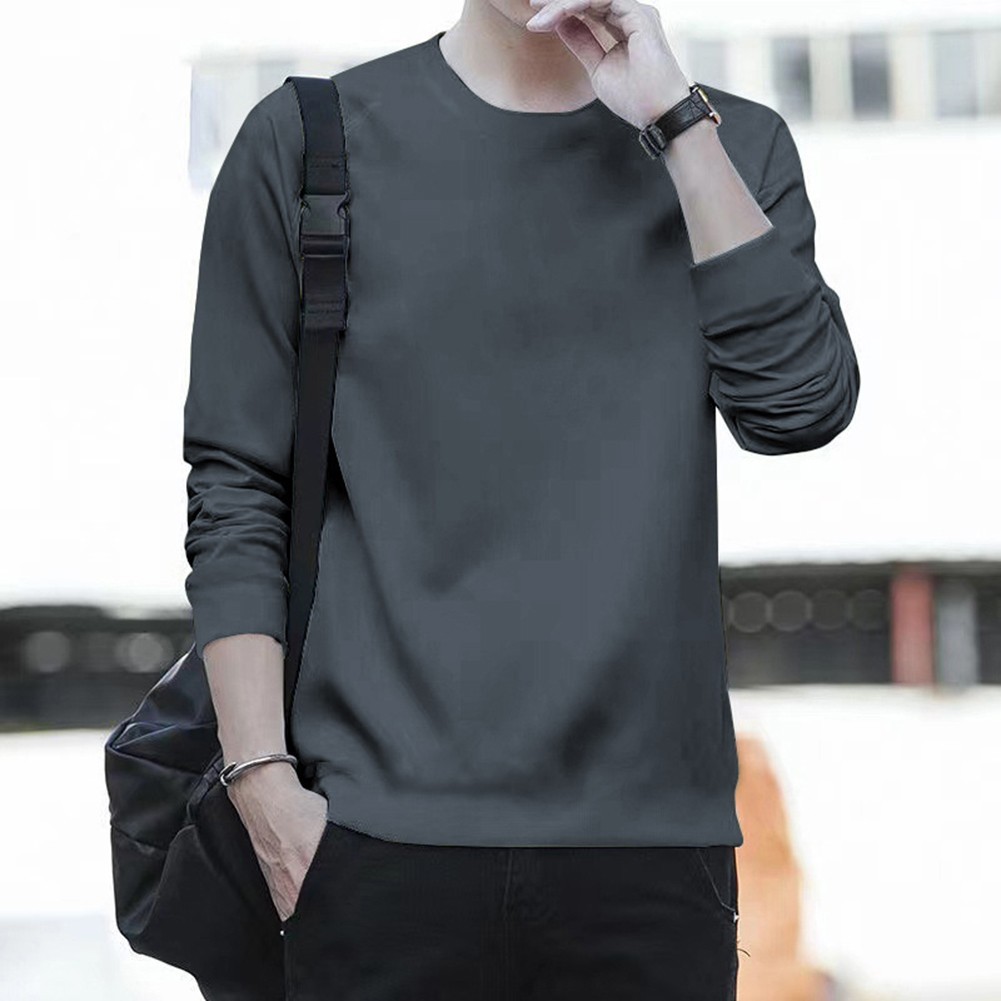 Long Sleeve Tee Mens Casual Top Lightweight Fabric Stretch Fabric Easy Care