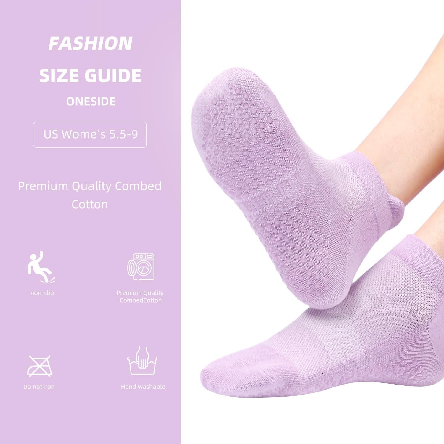 4 Pairs Grip Socks Pilates Socks for Women Non Slip Yoga Athletic for Barre T…