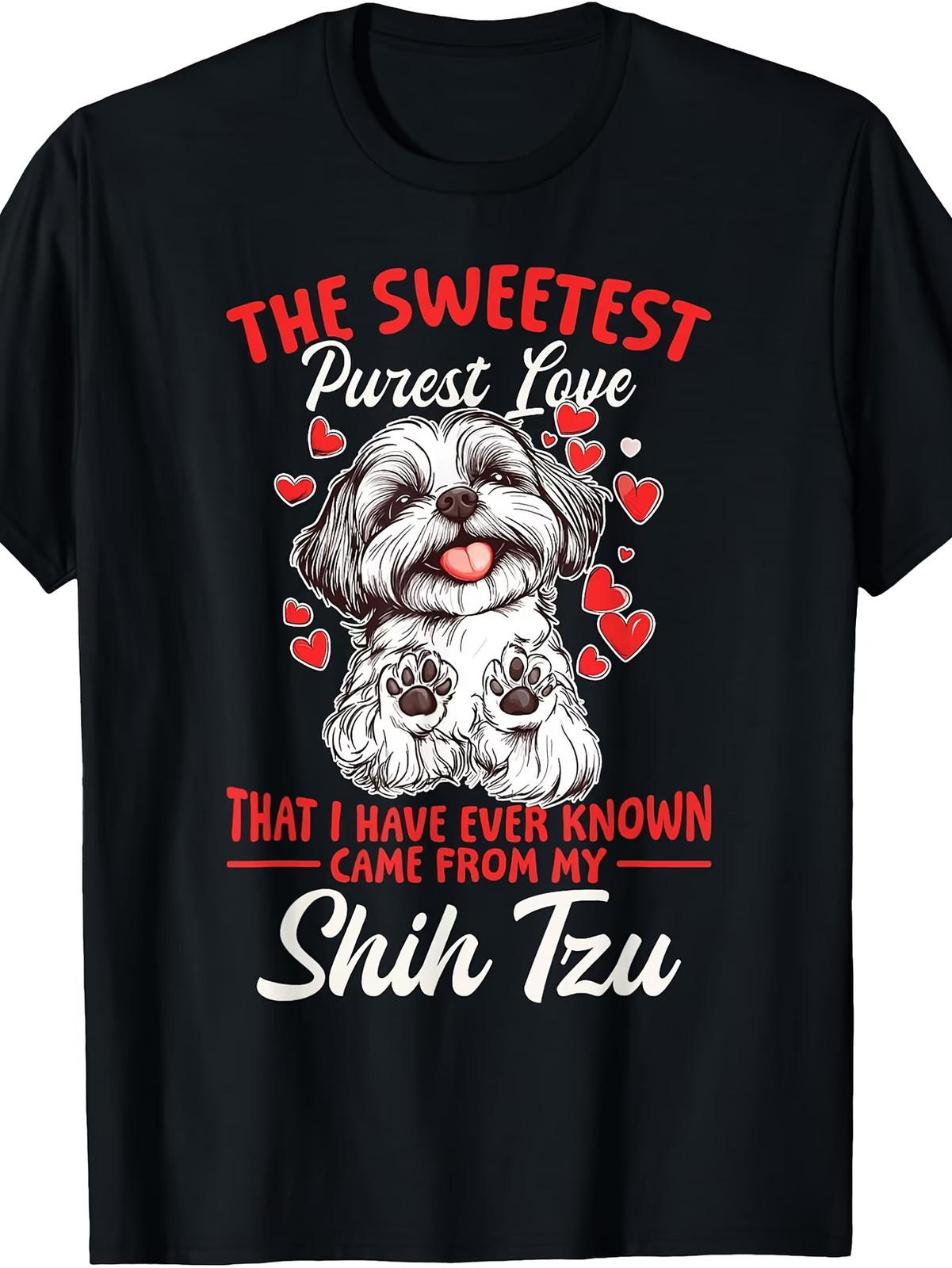 Shih Tzu Dog Owner T-Shirt | Vintage Crew Neck, Slight Stretch Fabric, Regular F