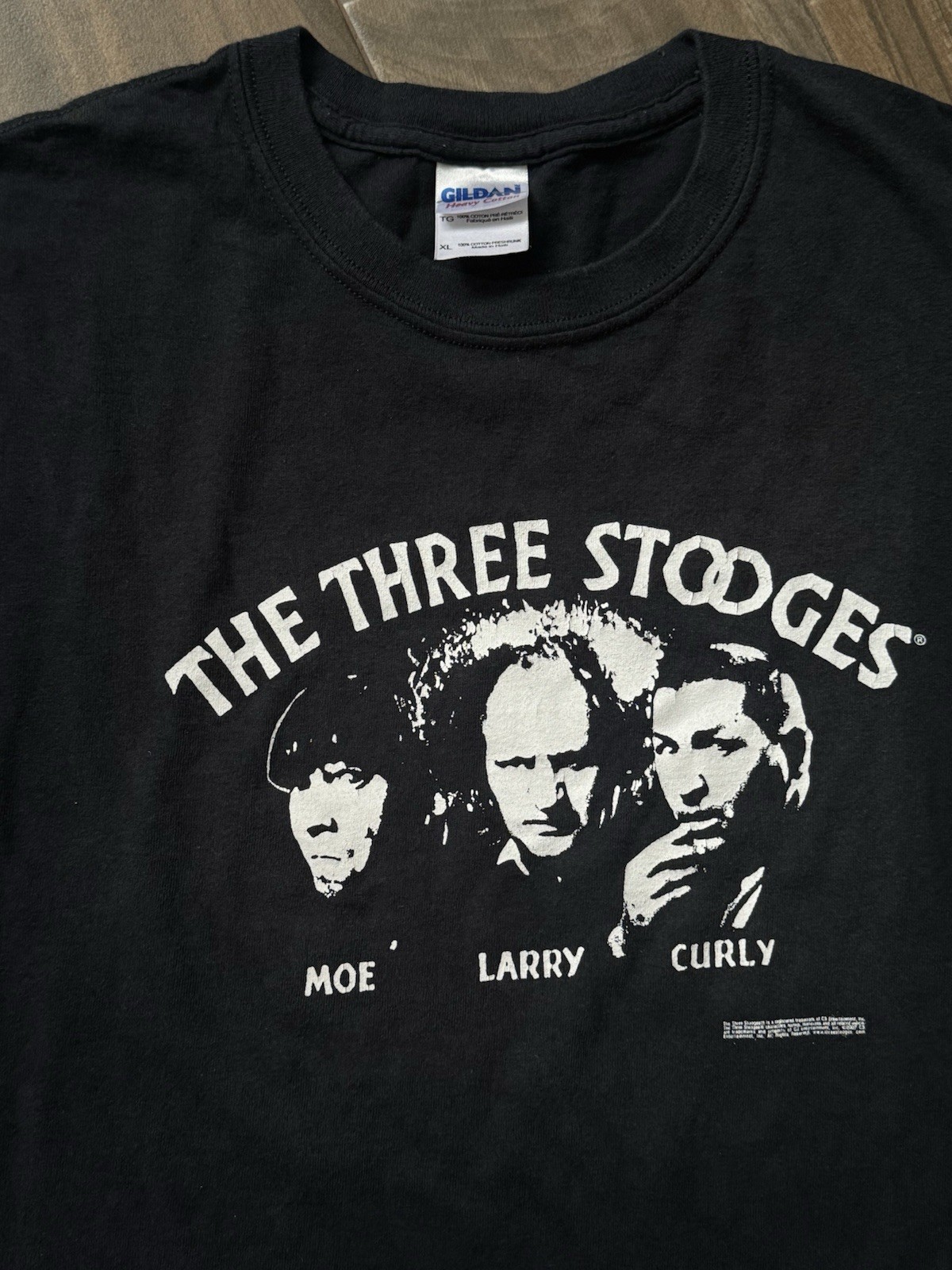 VINTAGE “ The Three Stooges” black tee. ORIGINAL. Size XL Men