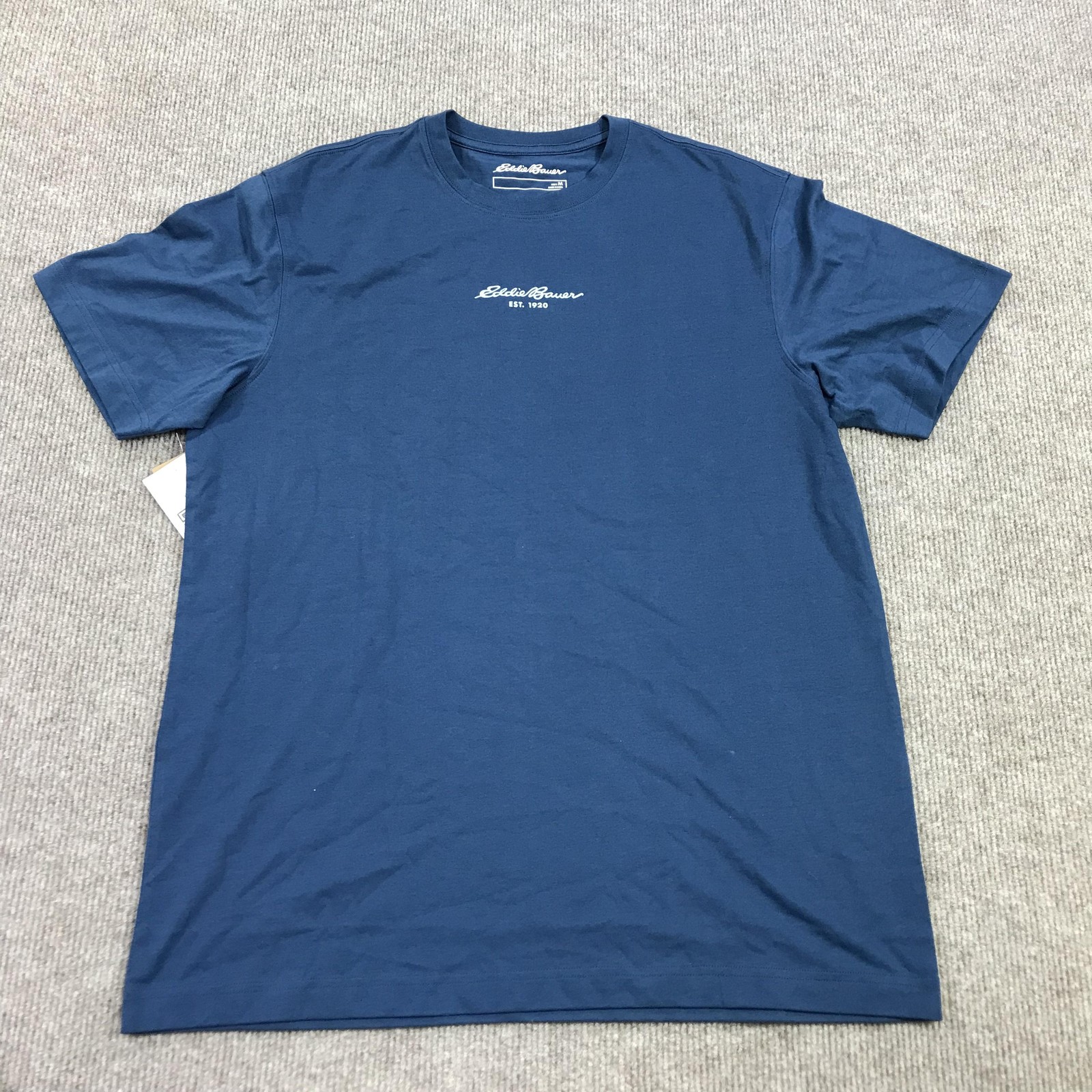 Eddie Bauer Shirt Mens Medium Blue Jacket Patent Graphic Tee Tagless Outdoor