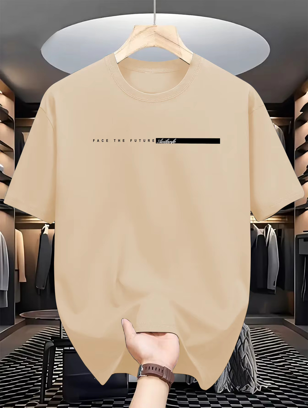 Men&rsquo;s Summer Cotton Loose Fit Letter Print T Shirt Casual Tee Tshirt Casual Gift