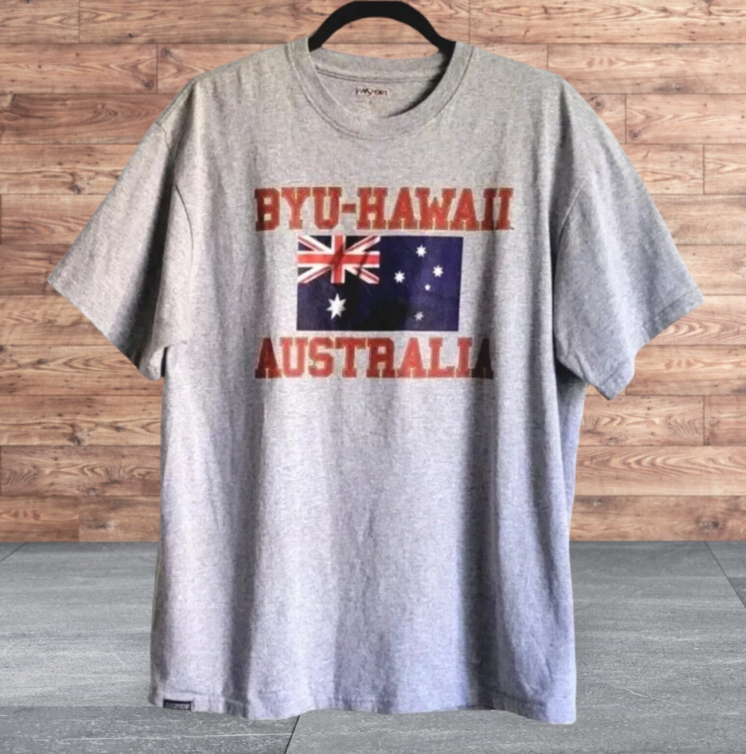 Brigham Young University Hawaii Australia Aloha Mens Large T-Shirt Vtg Rare BYU