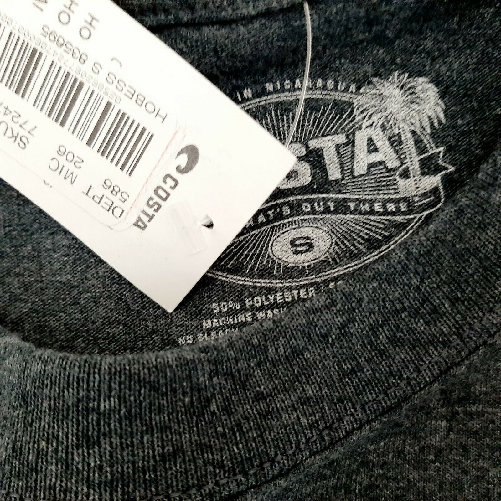 Costa Del Mar Born On The Water Men&rsquo;s T-shirt Size S Gray Poly-cotton Blend DN20
