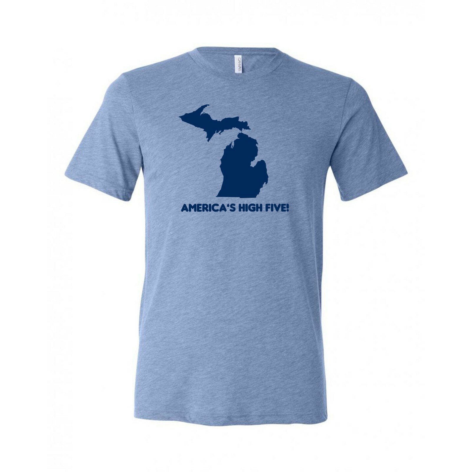 Americas High Five – Michigan Pride Canvas Triblend T Shirt – Blue Triblend