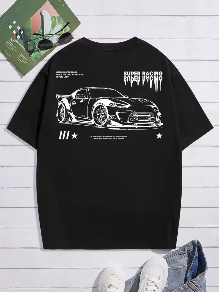 JDM Racing T-Shirt Men Lowkey Street Aesthetics Speed Car Graphic Tee Top