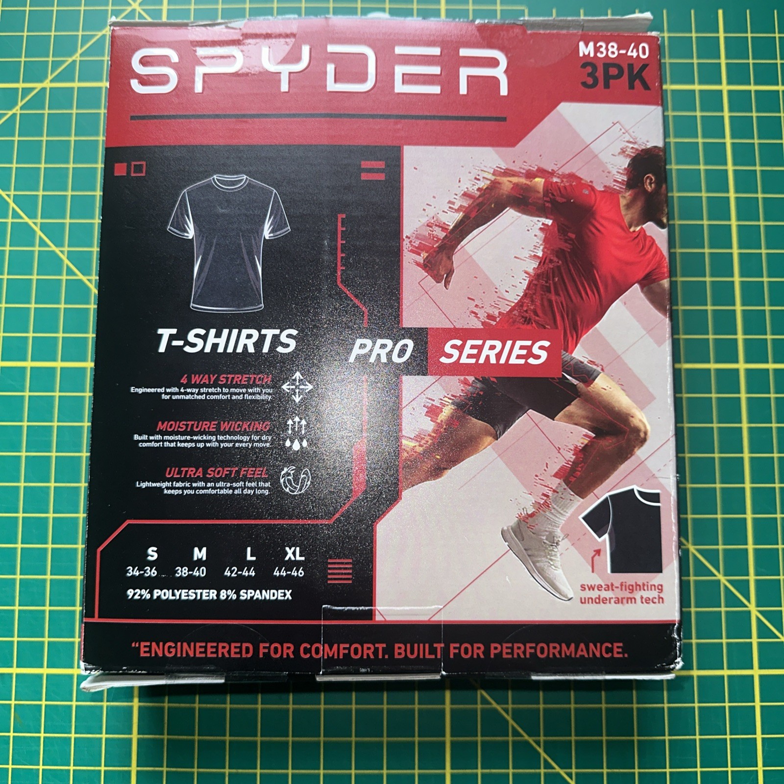 Spyder Pro Series T-Shirts Men&rsquo;s Medium Short Sleeve 3Pack Swet-Fighting