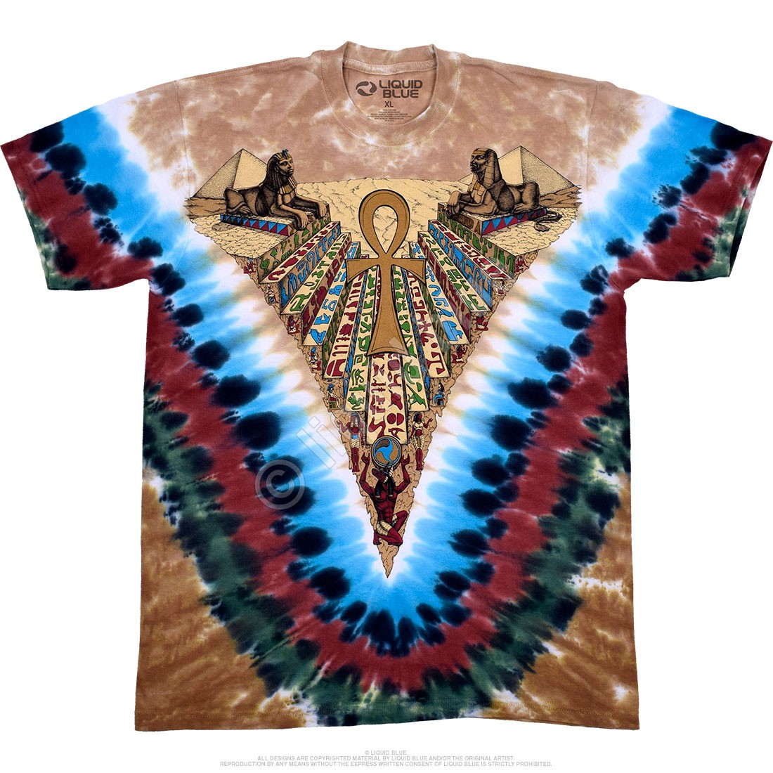 Egyptian Tie-Dye T-Shirt Liquid Blue