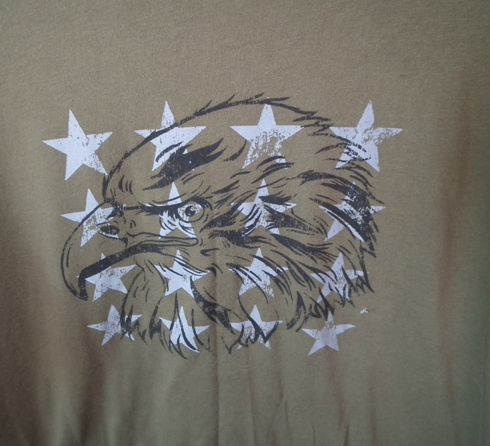 Men&rsquo;s Size XL Army Green Eagle Head and Stars Cotton and Polyester Blend