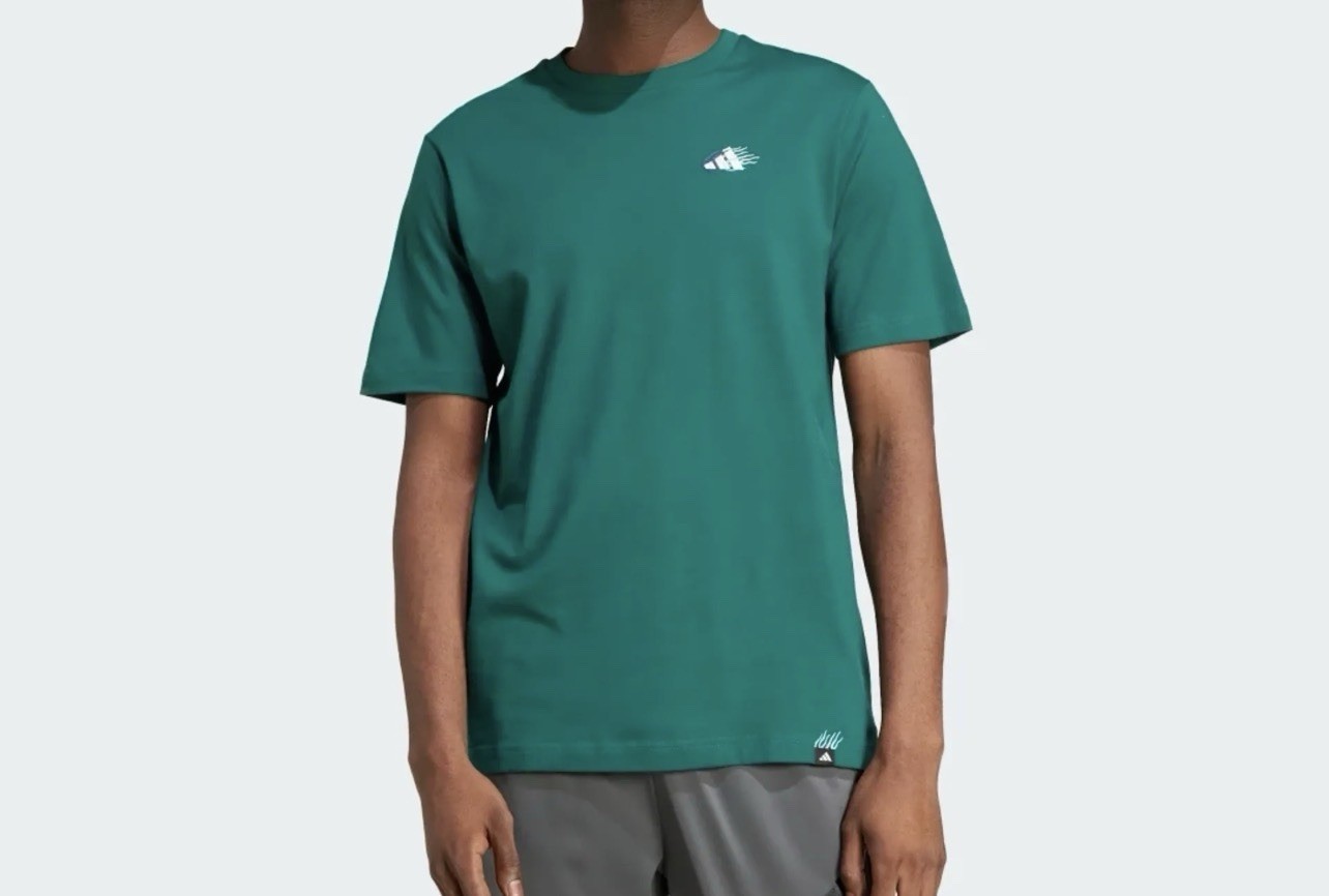 Adidas Men’s Lounge Mini Embroidery Graphic Short Sleeve T-shirt Green Sz 3XLT