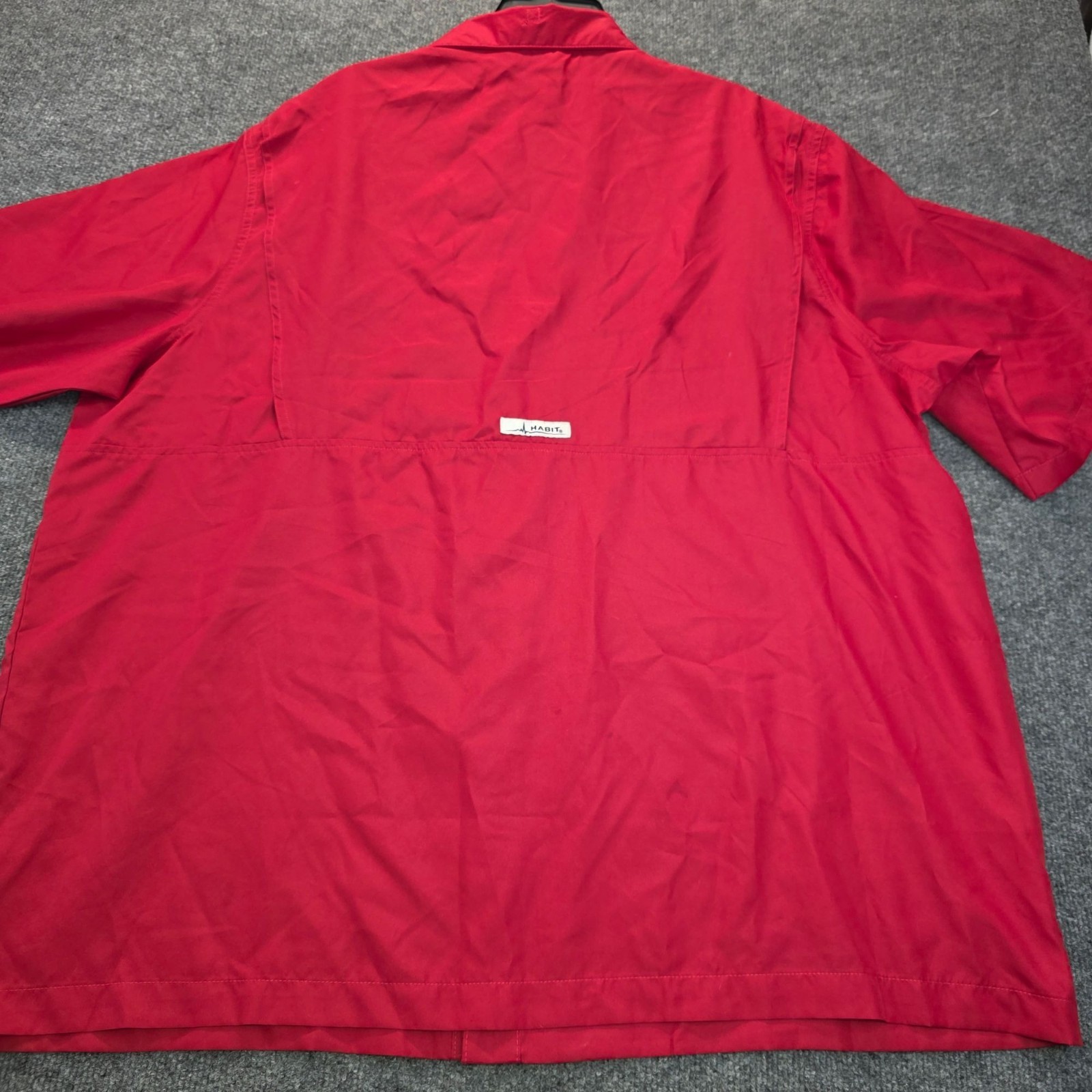 Habit Mens Fishing Shirt 2XL Red Short Sleeve Outdoor Campcore UPF 40+ Hike Gorp