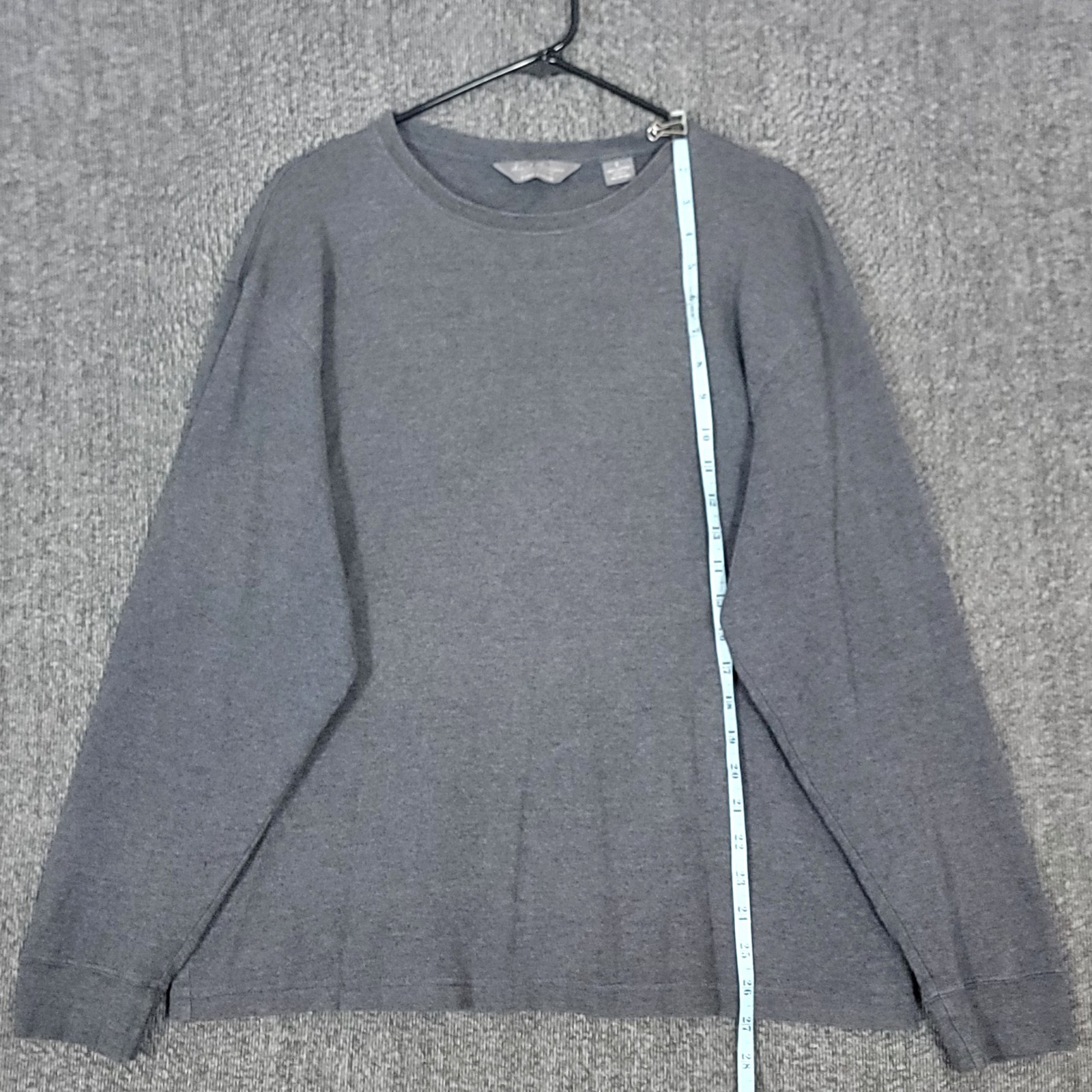Daniel Cremieux T-Shirt Mens Large Gray Long Sleeve 100% Pima Cotton Crewneck
