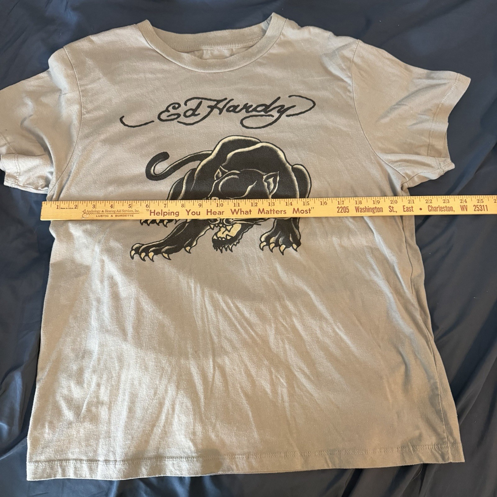 Ed Hardy Black Panther Logo T Shirt size large