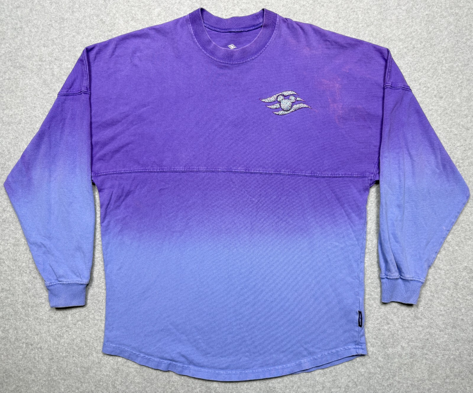 Disney Cruise Line Spirit Jersey Small Purple Blue Glitter Long Sleeve Shirt S *