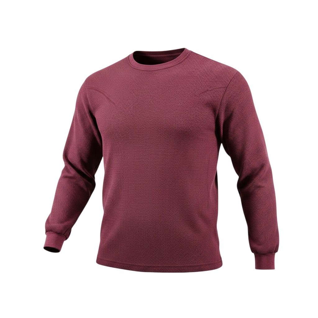 Galaxy by Harvic Men&rsquo;s Waffle Knit Thermal Shirt Red Long Sleeve XXL