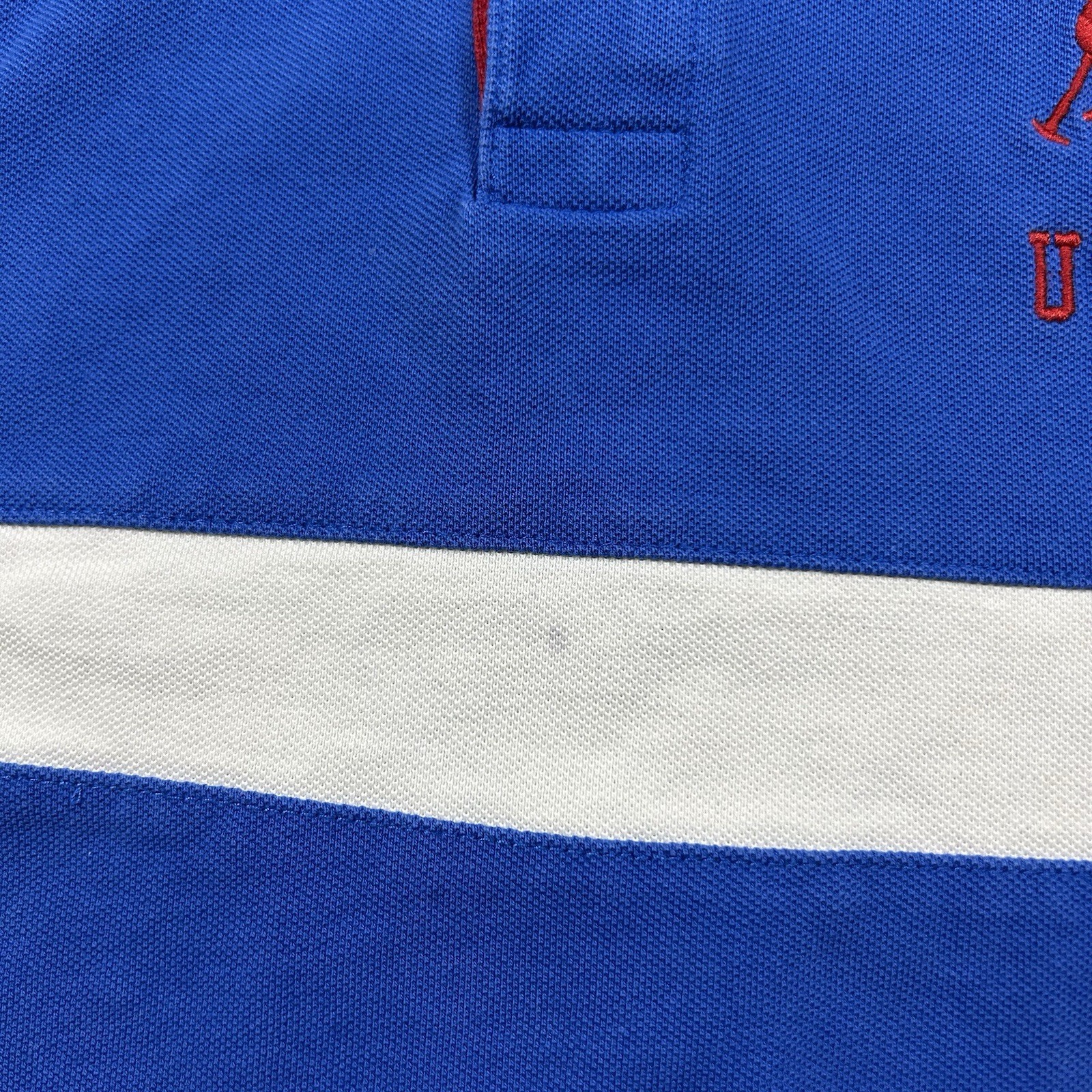 y2k US Polo Assn. USPA Blue Polo Shirt Men&rsquo;s Size L Preppy Streetwear Big Pony