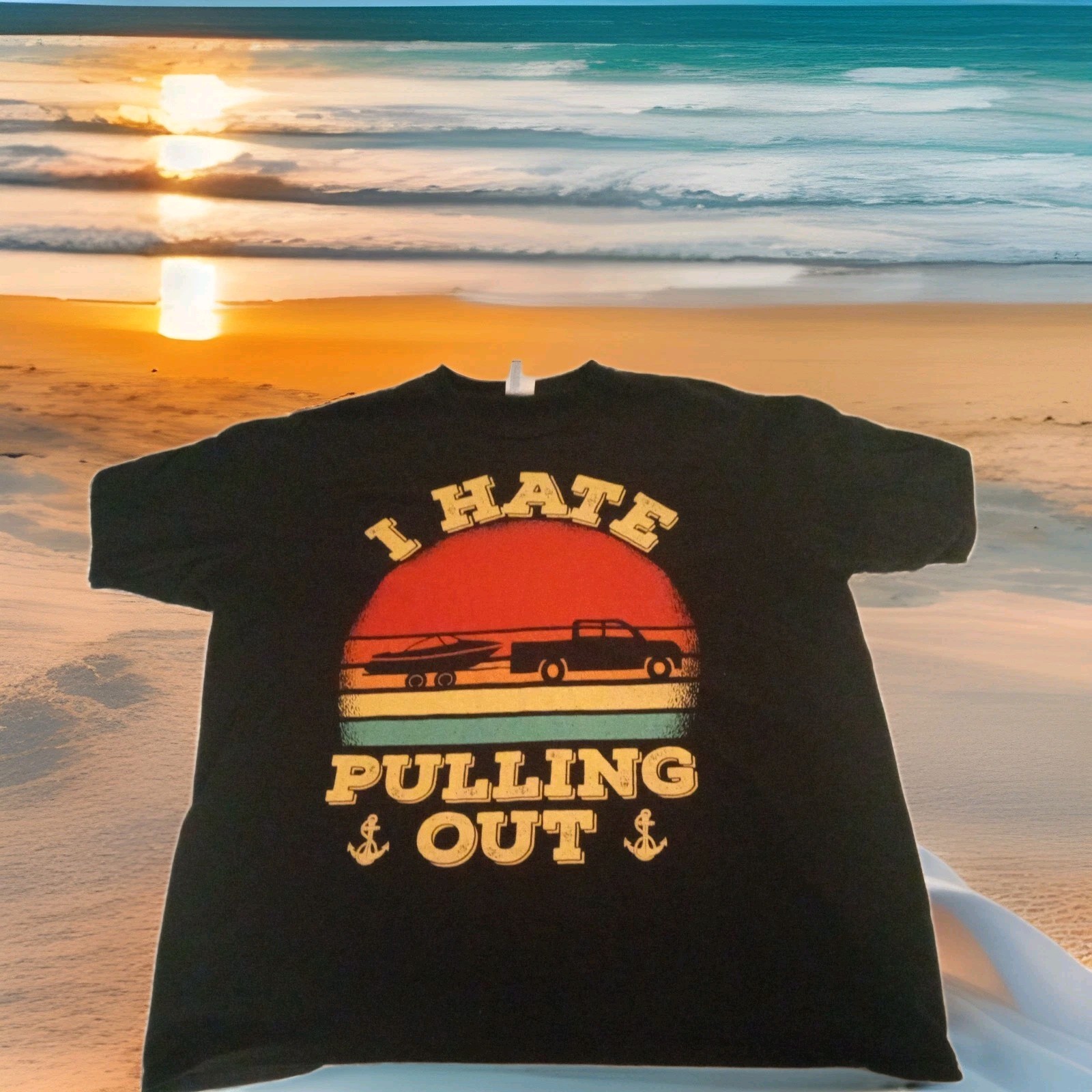 Men&rsquo;s Camping Tee Shirt Size 2xl Short Sleeve Black