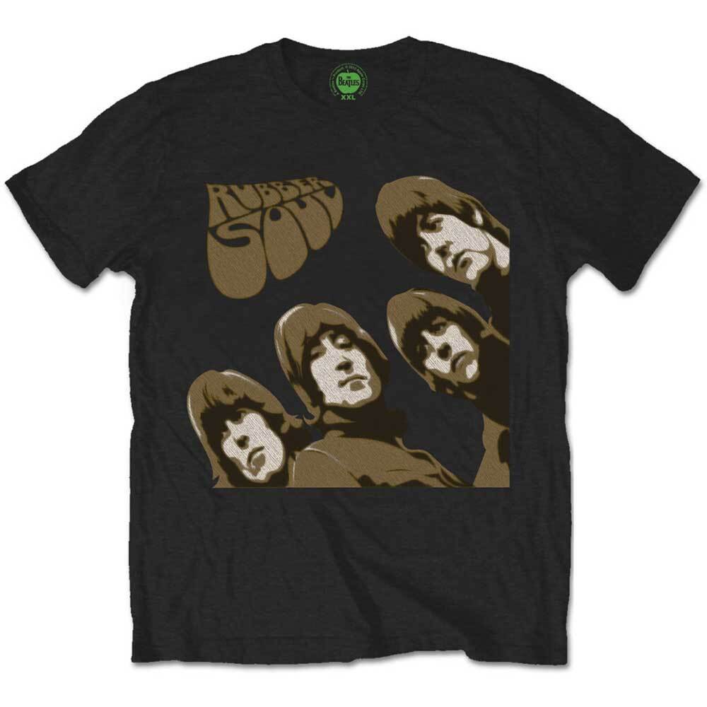The Beatles Rubber Soul Sketch T-Shirt Black New