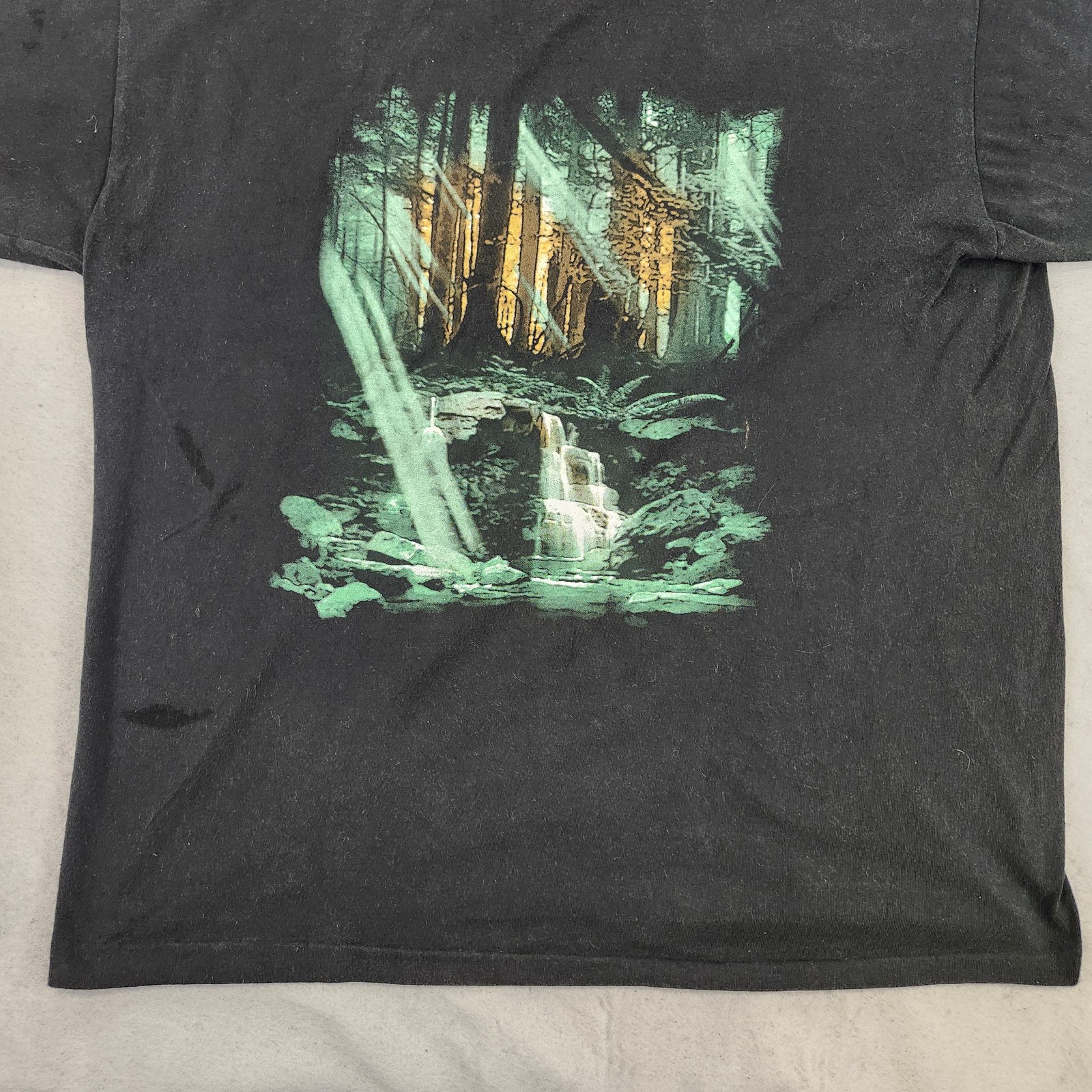 Vintage Trees of Mystery Shirt Mens XL Forest Waterfall Nature Made USA 90s