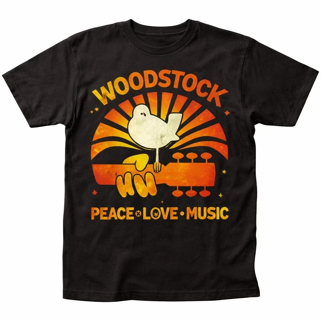 Vinatge Rock and Roll Graphic T Shirt Colorful Vintage Music Style Tee