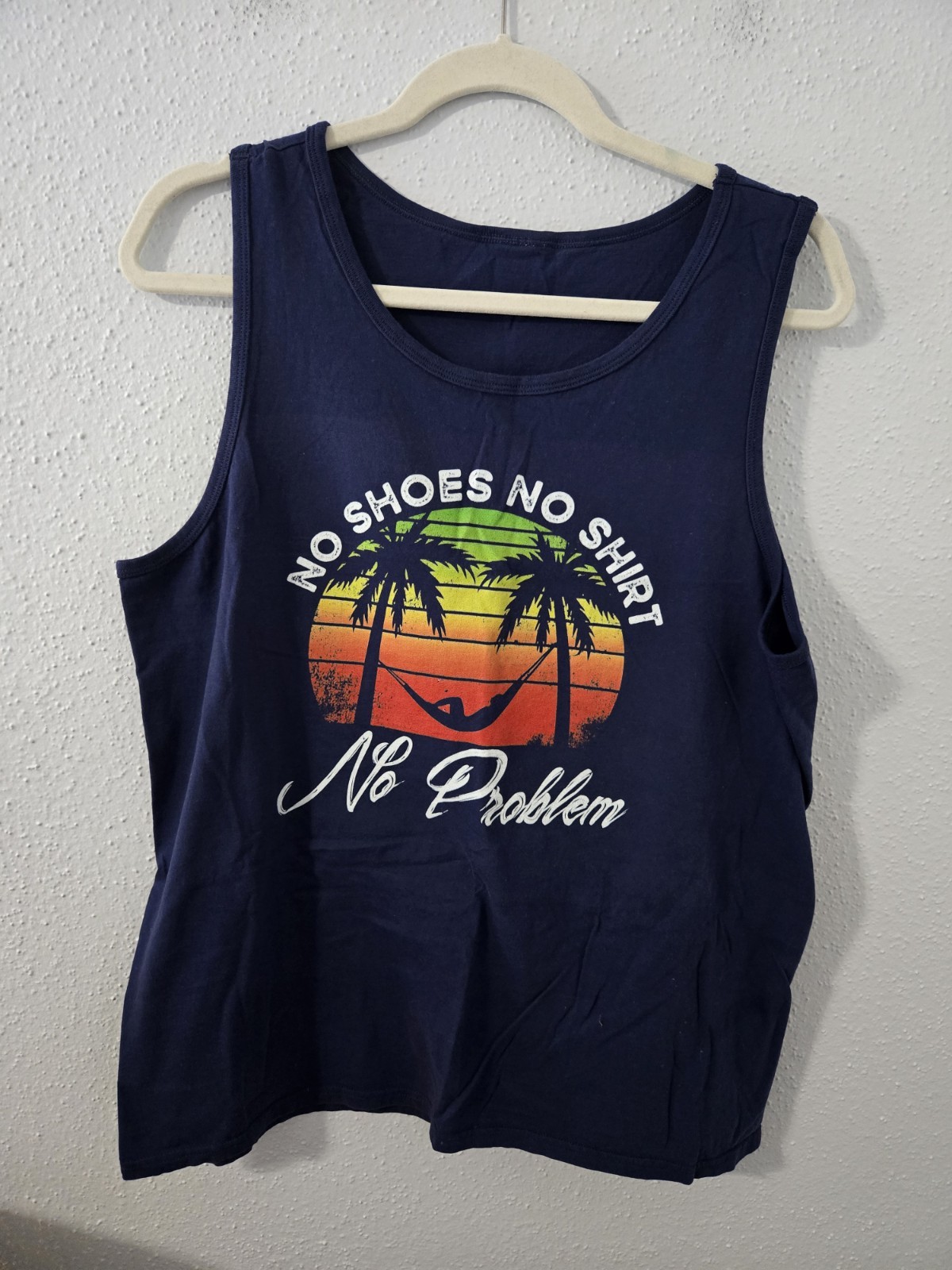 Unisex No Shoes No Shirt No Problem Graphic Tank Top See Measurements In Pics