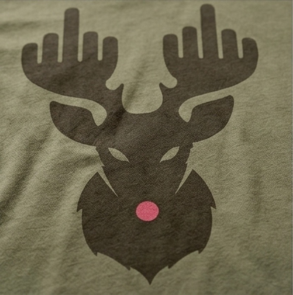 Reindeer Middle Finger Graphic T-Shirt