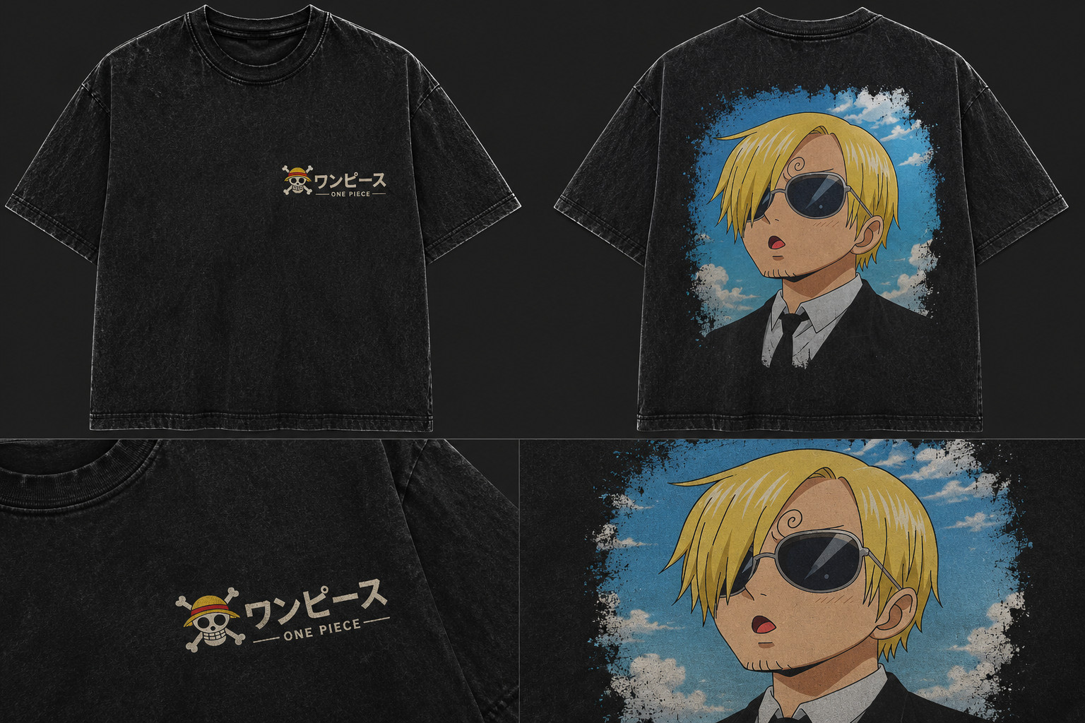 Blond Anime Hero Washed T-Shirt Vintage Graphic Tee