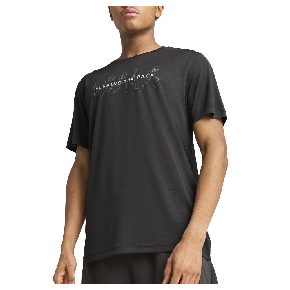 PUMA Graphics Running Illustration Crew Neck Short Sleeve Athletic T-Shirt Mens