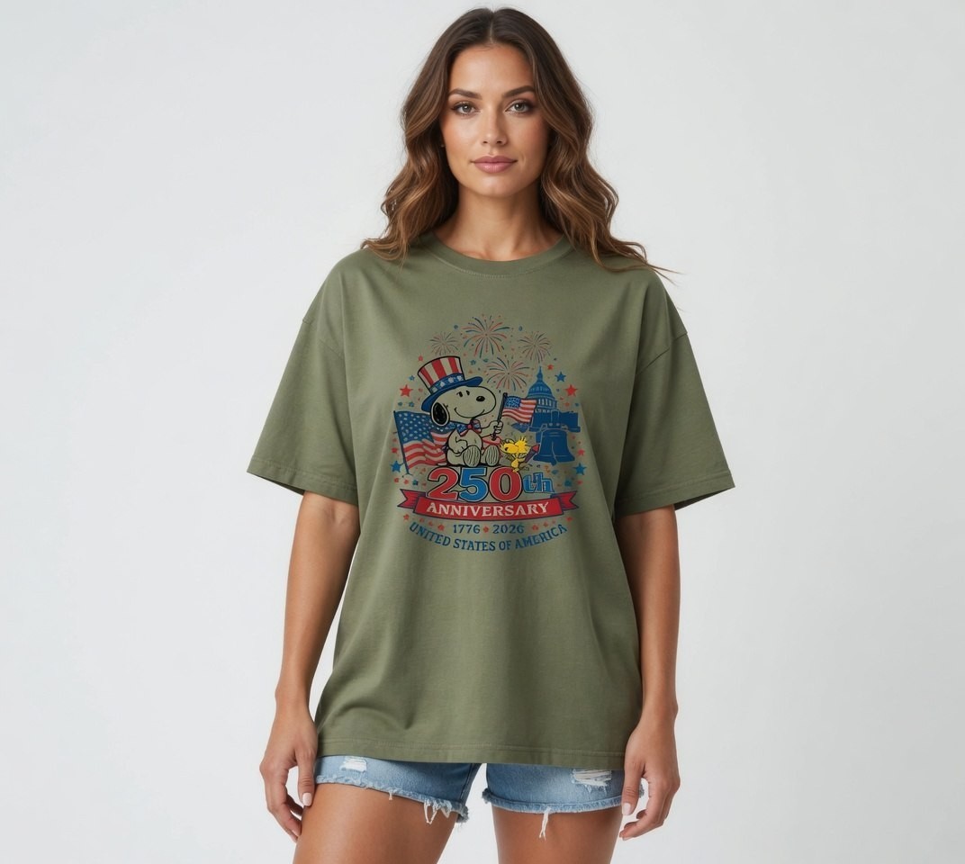 1776-2026 Patriotic Puppy USA Freedom Celebration Graphic Tee