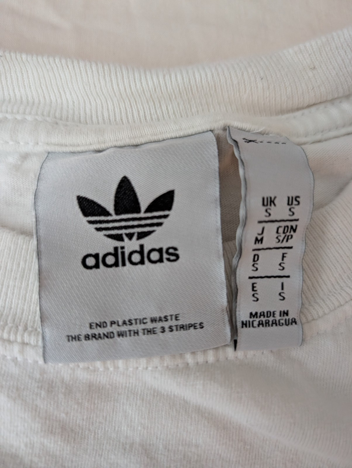 Adidas Originals Trefoil Logo T Shirt Mens Small Ivory White Graphic Tee