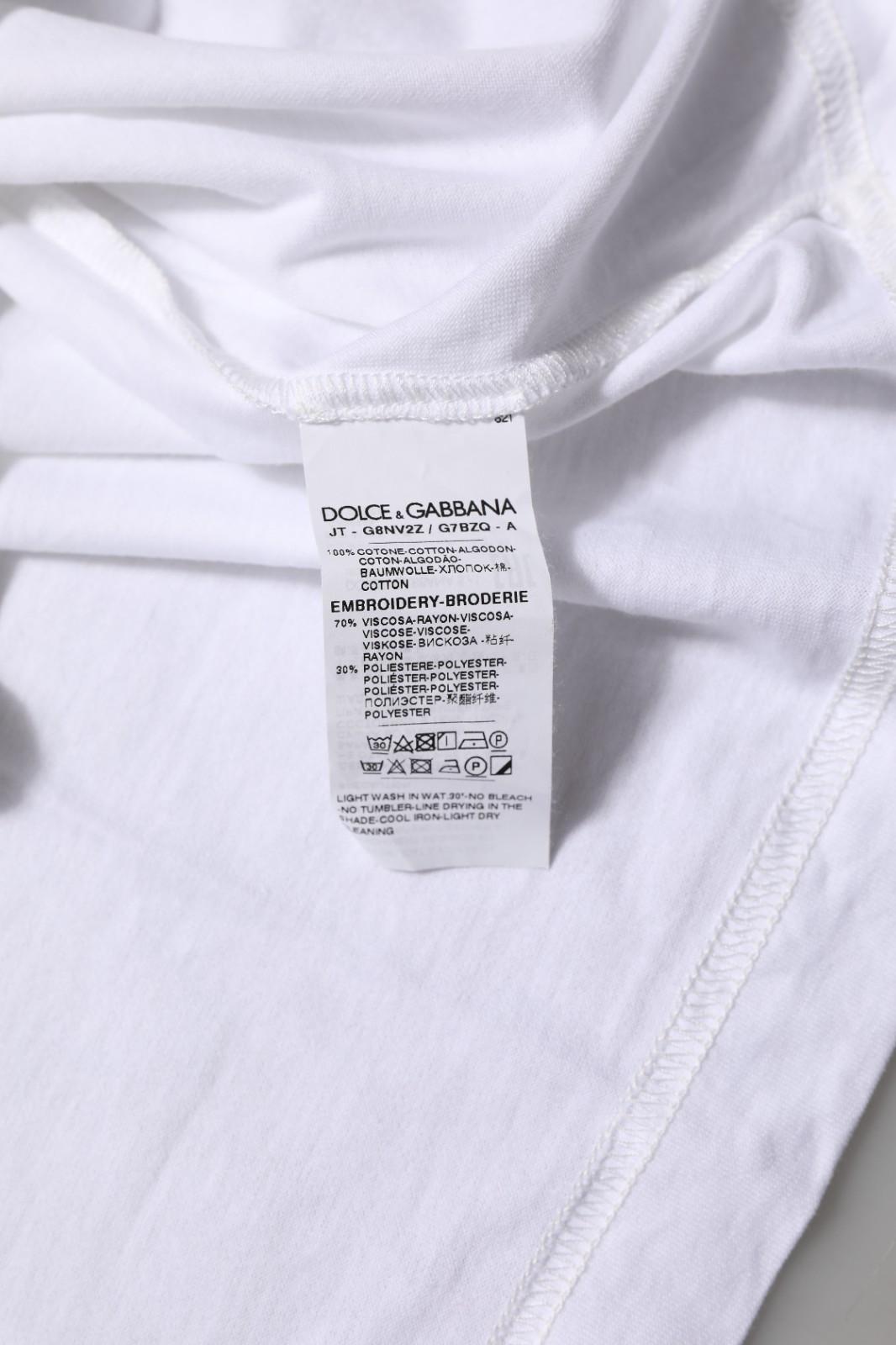 DOLCE & GABBANA T-shirt White Cotton DG Love Patch Crew Neck IT52/US42/XL 530usd
