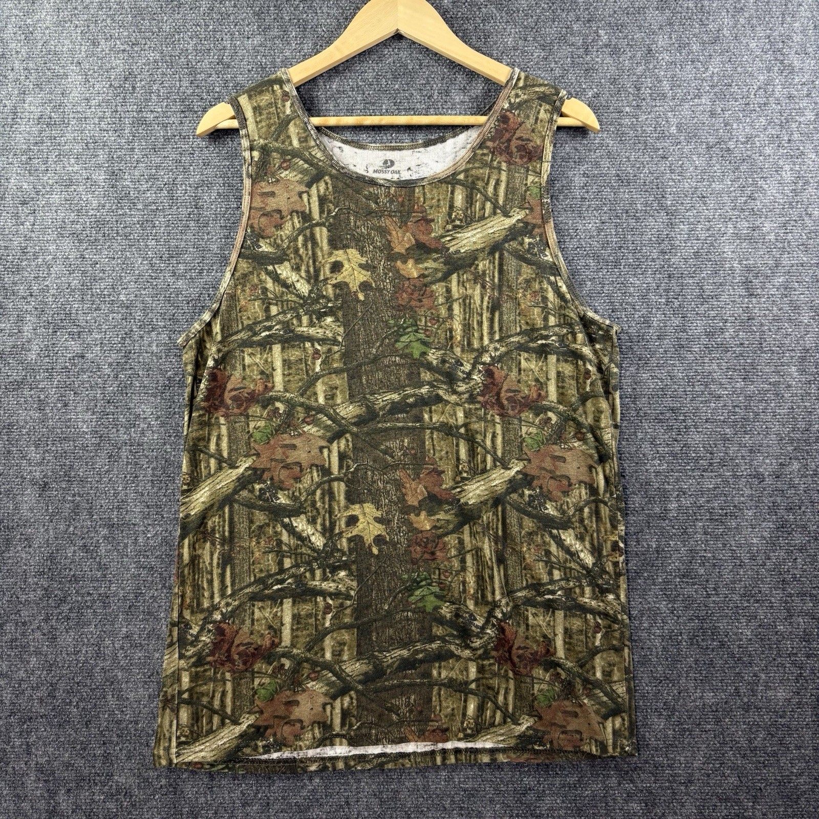 VTG Mossy Oak Tree Camouflage Sleeveless Hunting Tank Top Mens XL (Fits L) Green