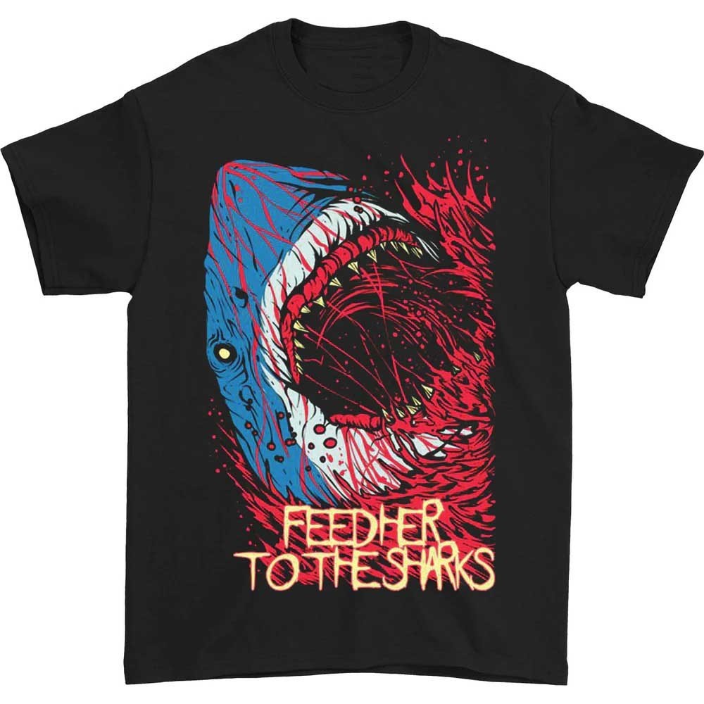 Vintage Feed Her To The Sharks – Savage Seas S-4XL Unisex Band T-Shirt TT085