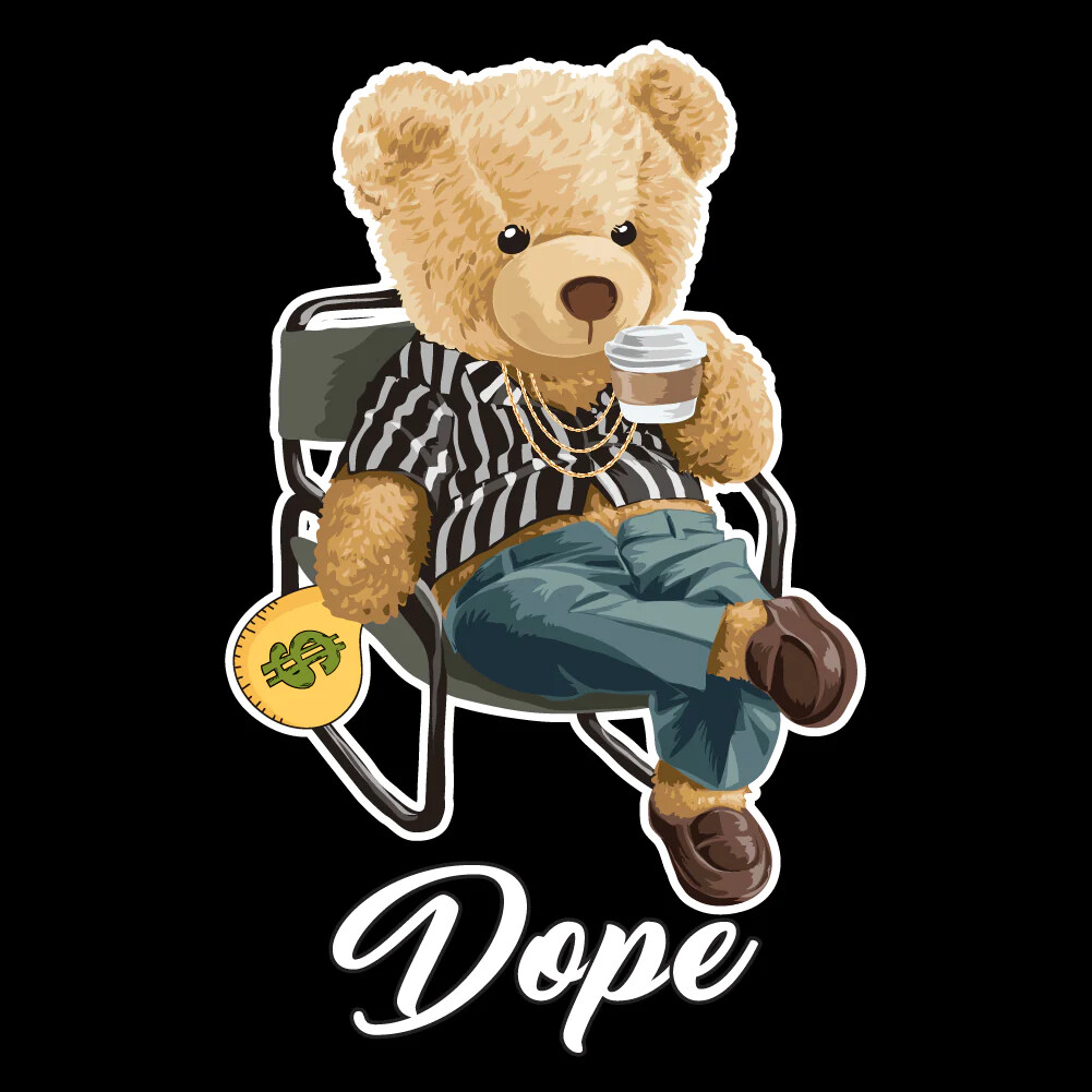 DOPE SITTING BEAR T shirt COOL Choose Any Color Top Quality Sizes S-5XL