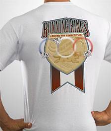 Running Rings Competition Olympics Big Dogs White Tee Shirt L XL 2X 3X 4X 5X 6X