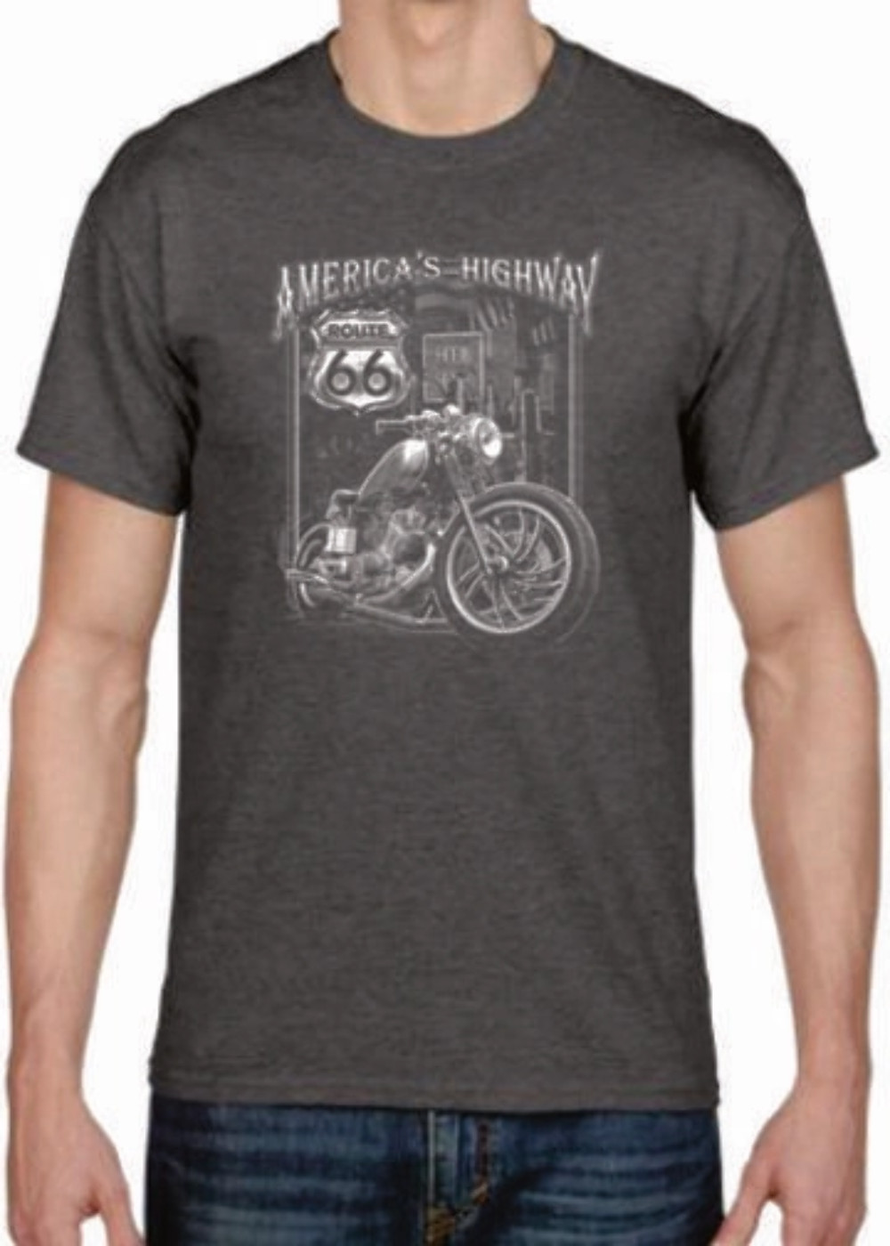 Adult DryBlend® T-Shirt – ( AMERICAS HWY ROUTE 66 – BIKER / CHOPPER)
