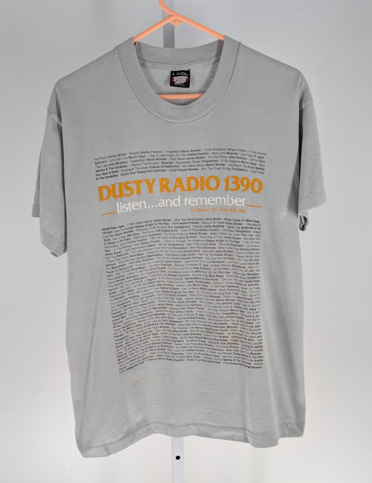 Vintage Dusty Radio 1390 T Shirt L WGCI Chicago Soul R&B Oldies Promo 90s USA