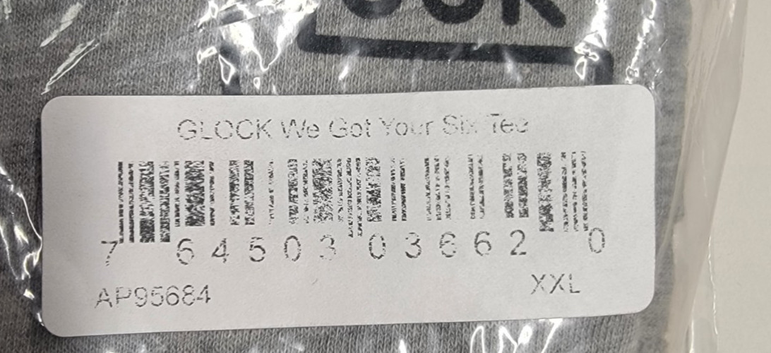 Glock AP95684 We&rsquo;ve Got Your Six Gray Cotton/Polyester Short Sleeve 2XL Tee