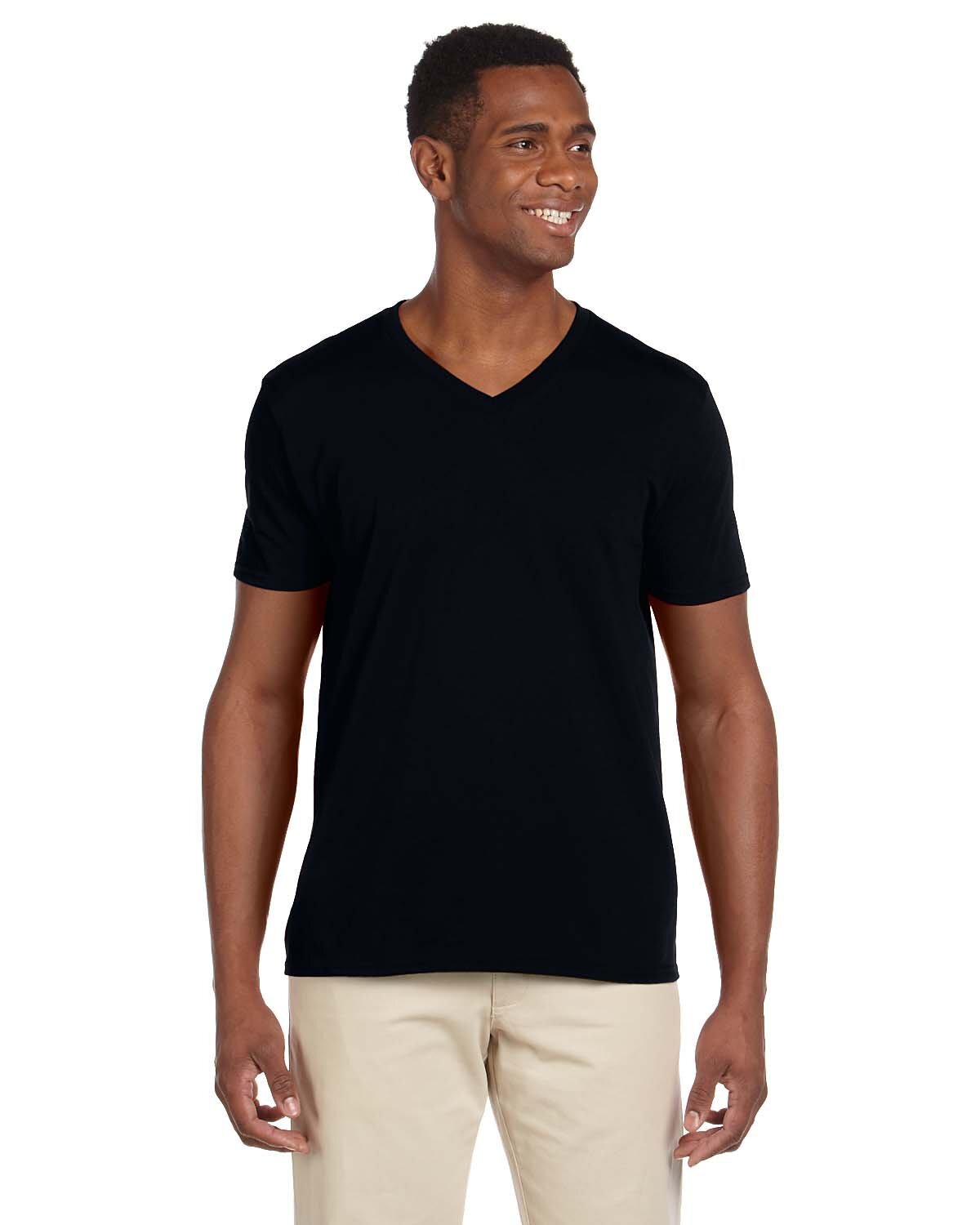 3 Pack Of Gildan G64V Adult Softstyle T Shirt Mitered V-Neck Stylish T-Shirt