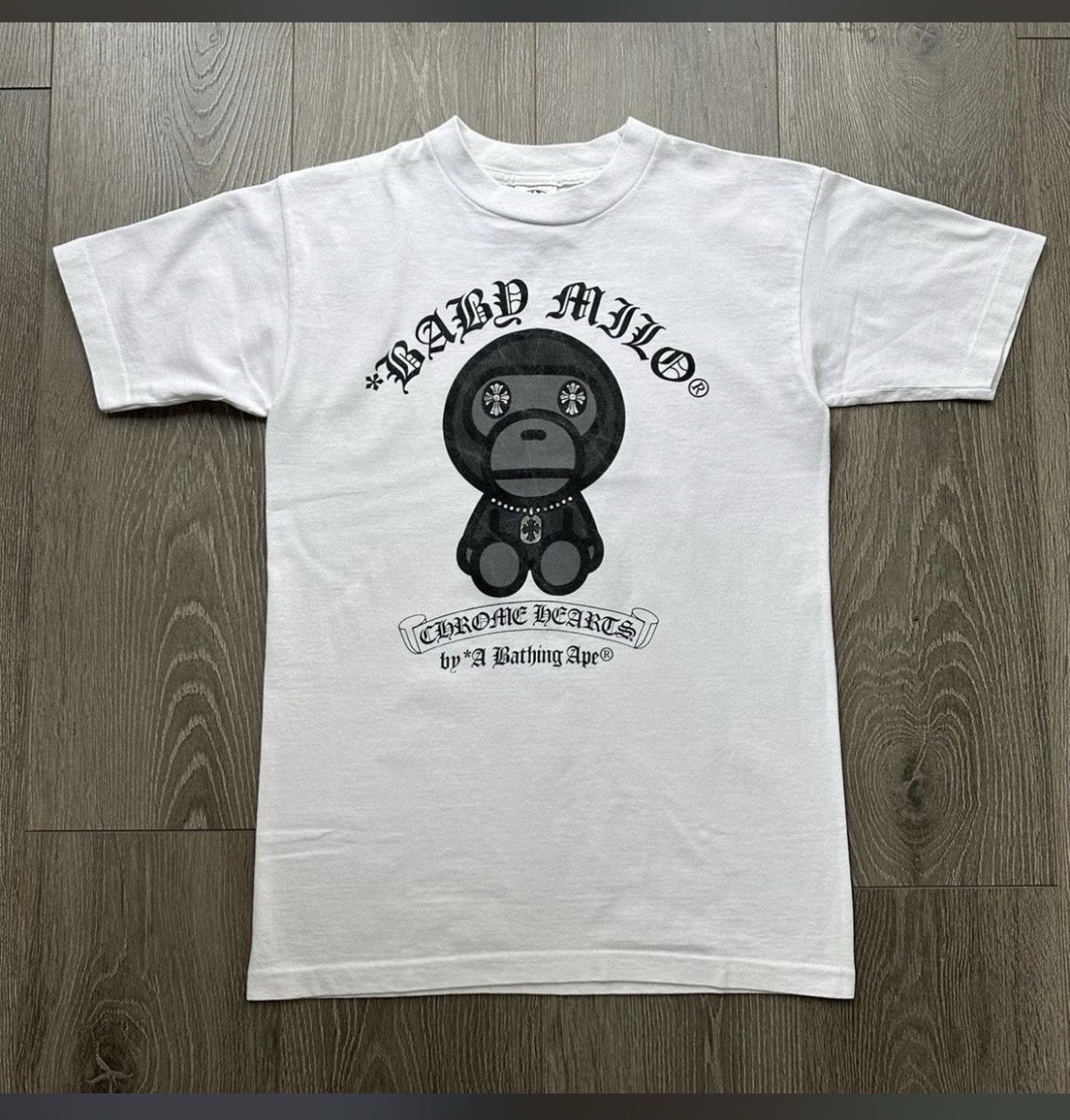 Authentic BAPE x Chrome Hearts Baby Milo Logo Tee