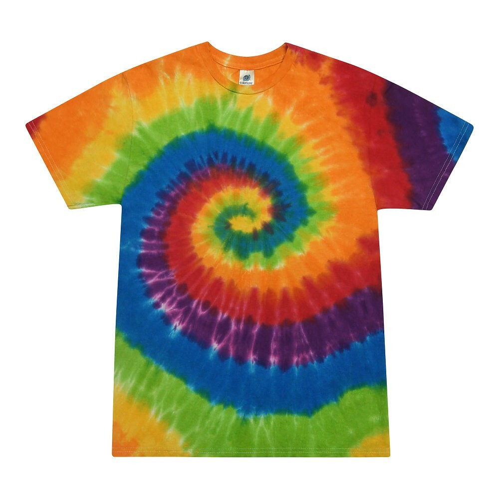 Multi-Color Rainbow New Tie Dye T-Shirts, Kids and Adult S to 5XL, Cotton 100%