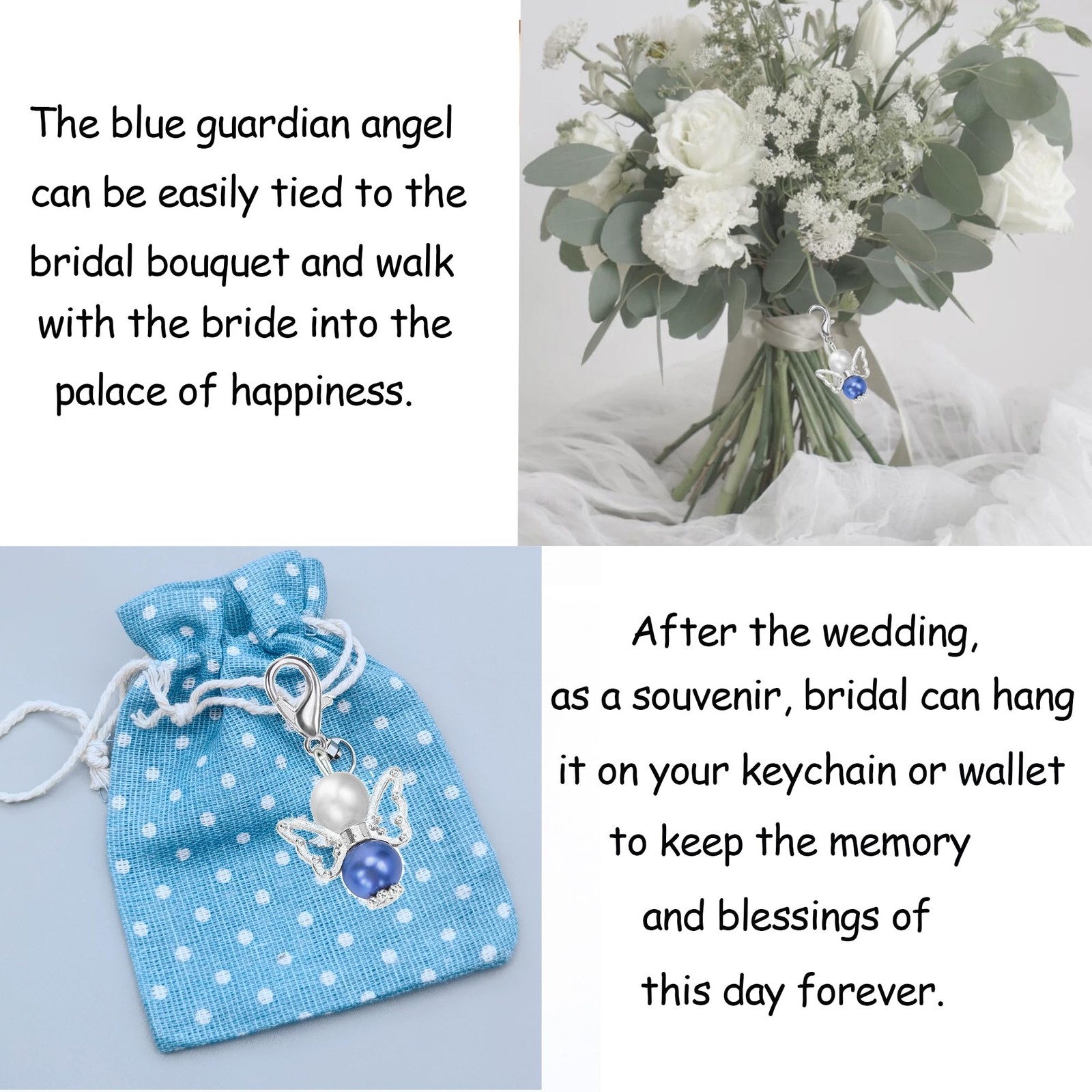 MKISHINE Something Blue for Bride to Be on Wedding Gifts Bridal Angel Bouquet…