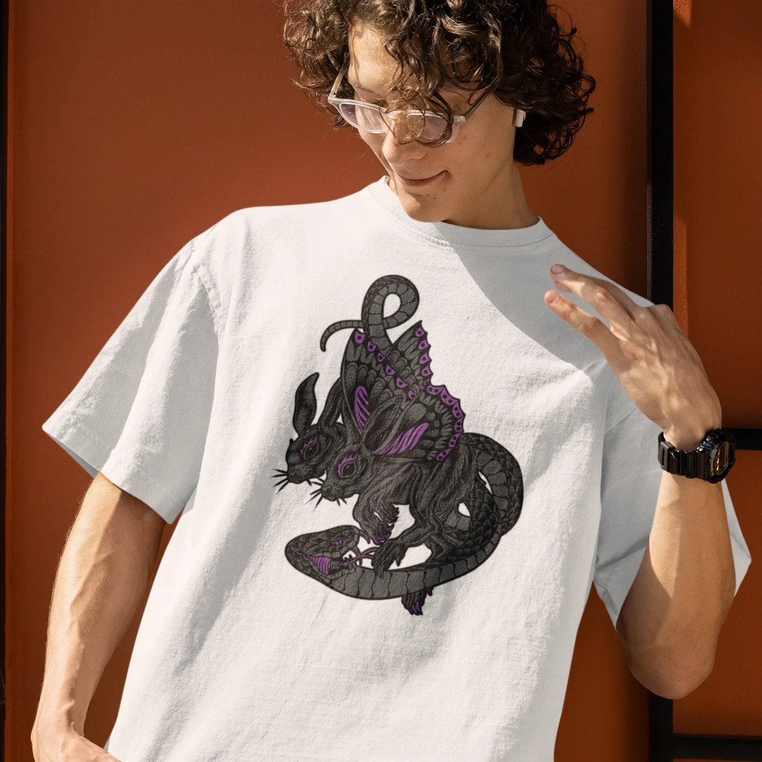 Men&rsquo;s Oversized Round Neck Streetwear T-Shirt Soft Cotton Casual Wear Comfort