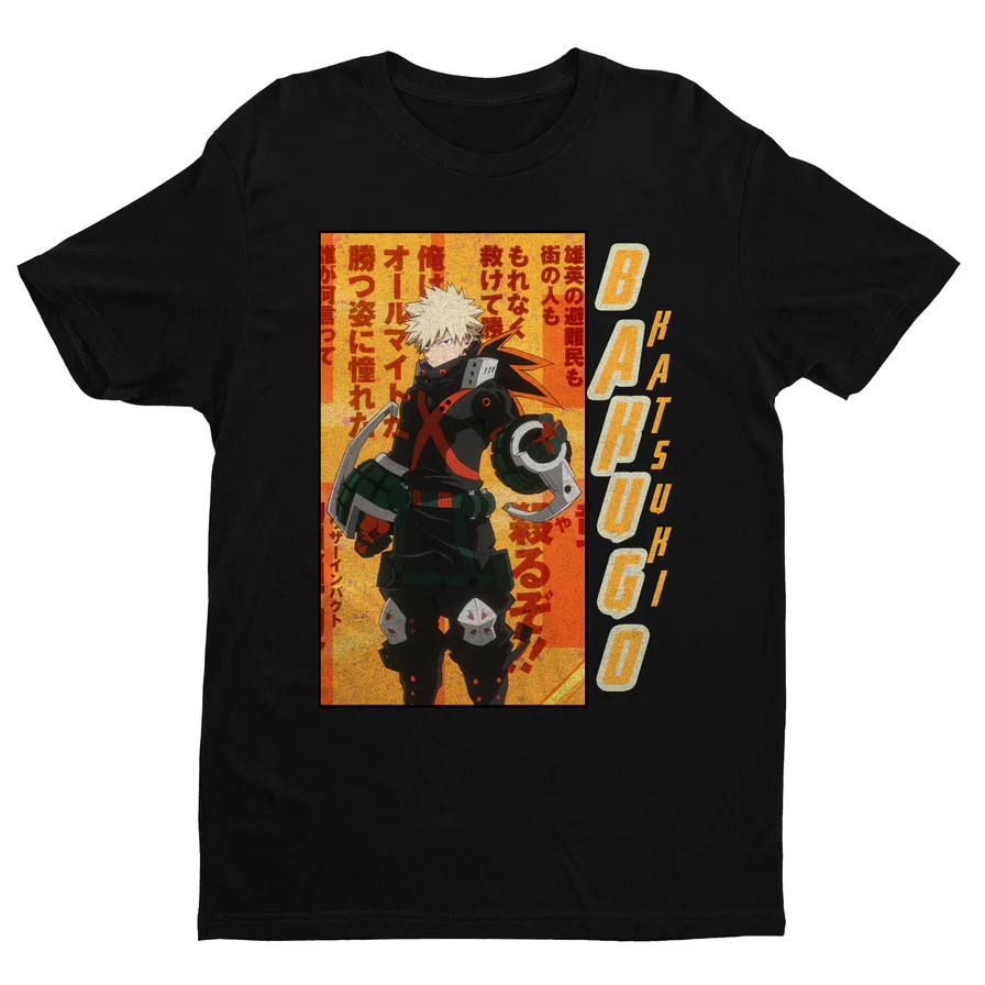 Anime Katsuki Bakugo Hero Academy Black T Shirt Size S – 5XL