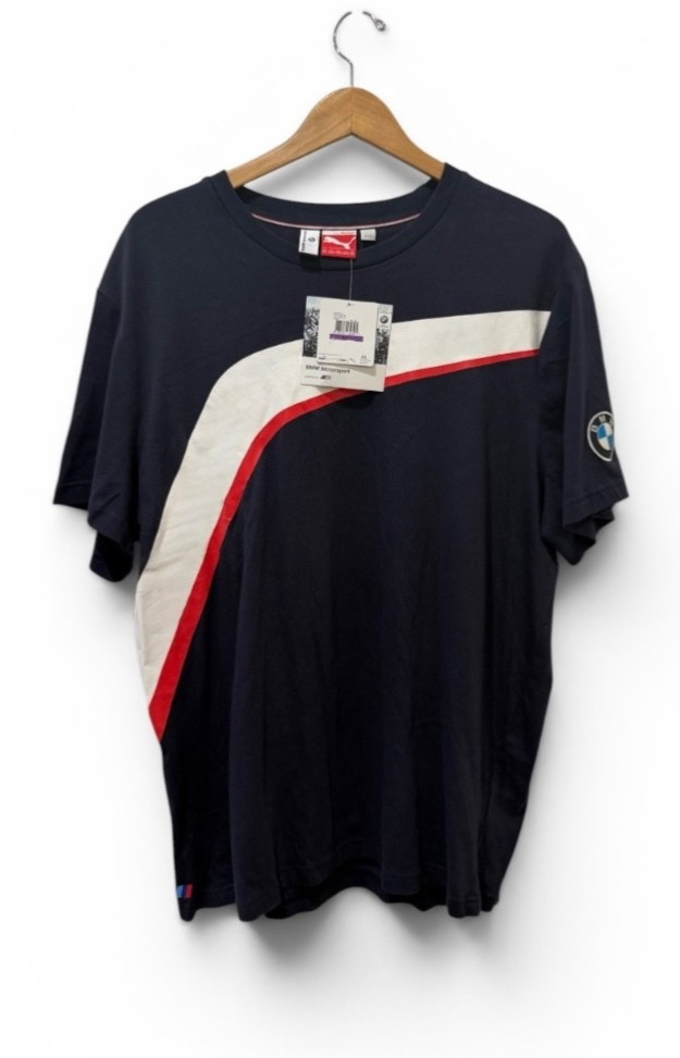 Puma BMW Motorsport XXL Navy Logo Tee T-Shirt New With Tags BMW Roundel Patch