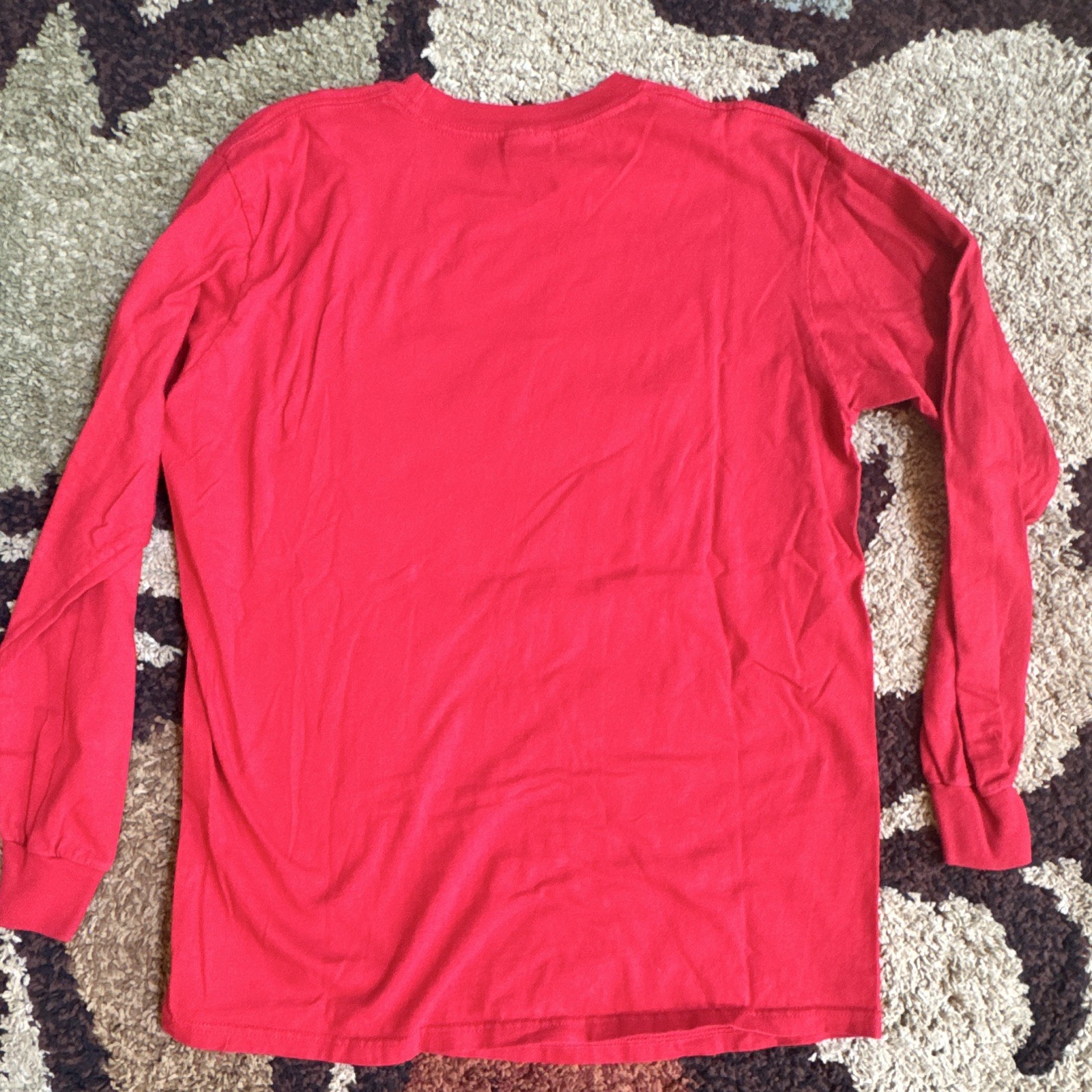 Supreme Red Bloom FW17 Graphic Logo Cotton Knit Crew Long Sleeve T-Shirt Size M
