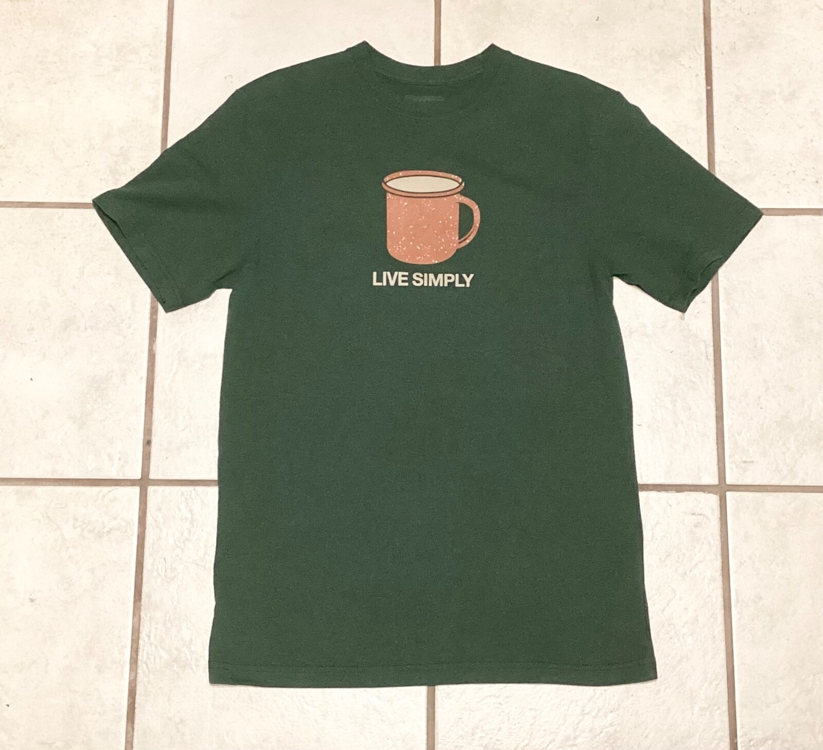 Patagonia Live Simply Green Short Sleeve tee Organic Cotton Coffee Mens Size XS