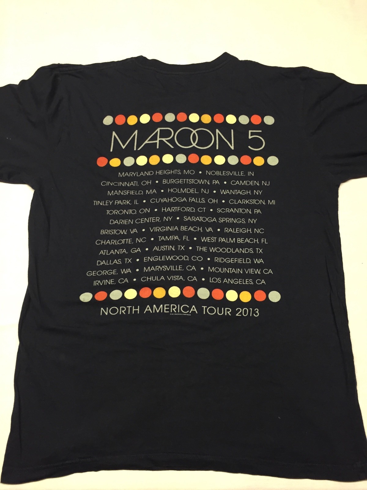 Maroon Five 5 Adam Levine Tour 2-sided T-Shirt 2013 Music Rock Pop Dance Concert