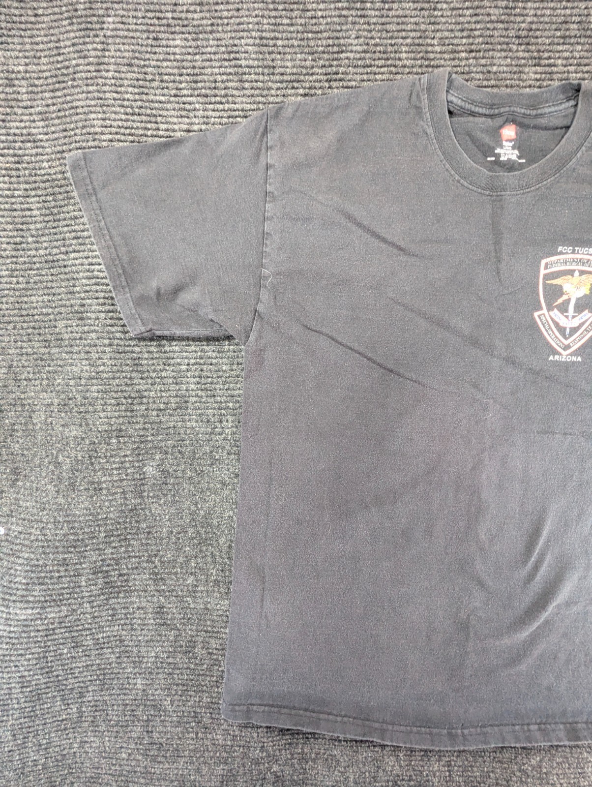 Hanes Tagless T Shirt Mens L Gray FCC Tucson Response Team in Arizona Crewneck